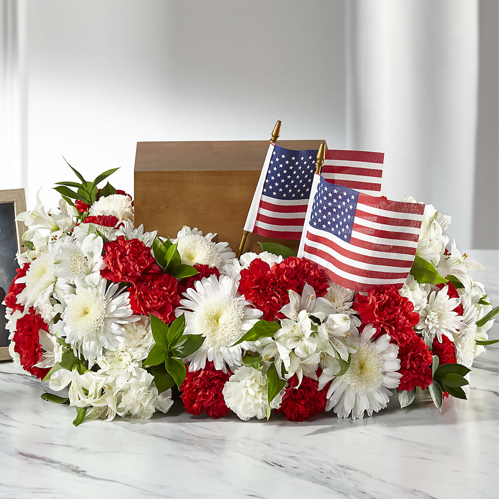 Spirit of Patriotism Cremation Adornment – What A Flowers, Lawrenceville GA