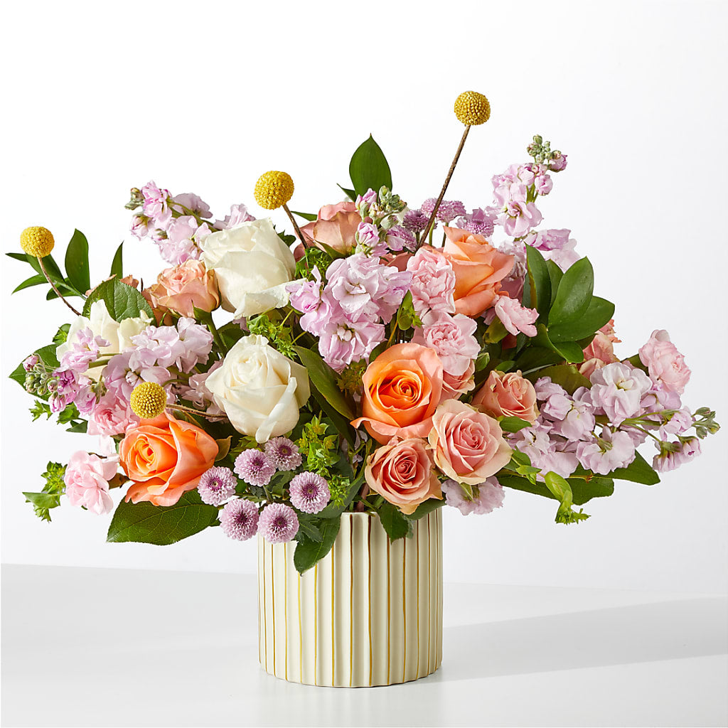 French Market Bouquet with Ivory Vase – What A Flowers, Lawrenceville GA