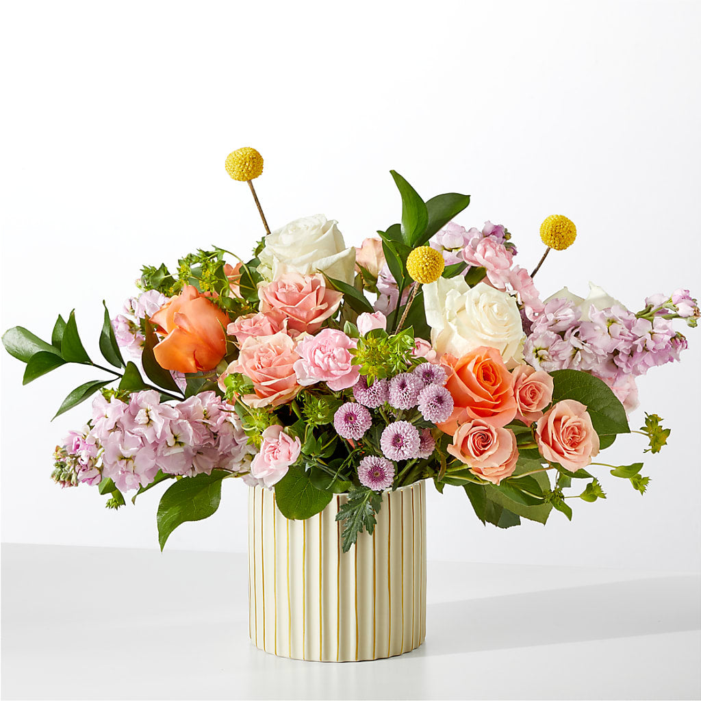 French Market Bouquet with Ivory Vase – What A Flowers, Lawrenceville GA