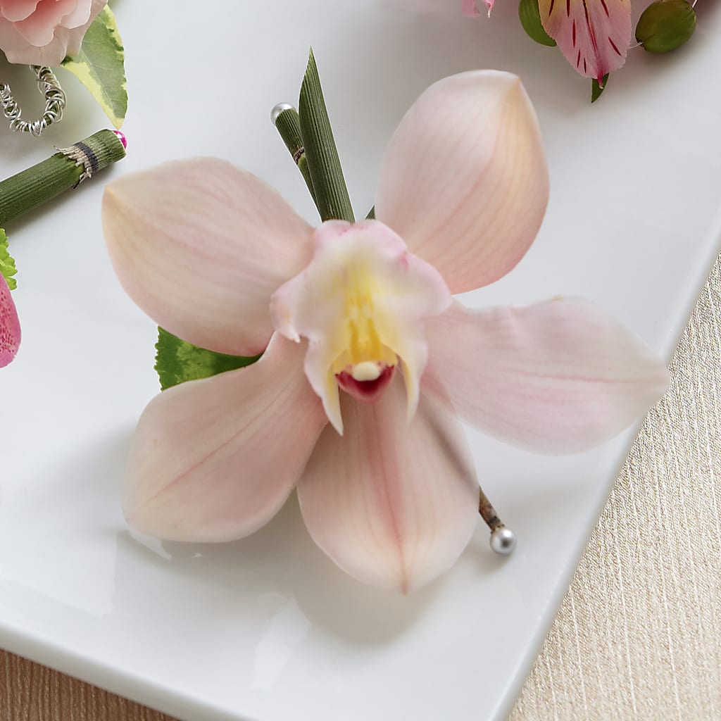 Pink Cymbidium Boutonniere – What A Flowers, Lawrenceville GA