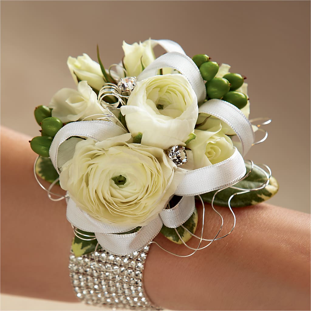 White Wedding Corsage – What A Flowers, Lawrenceville GA