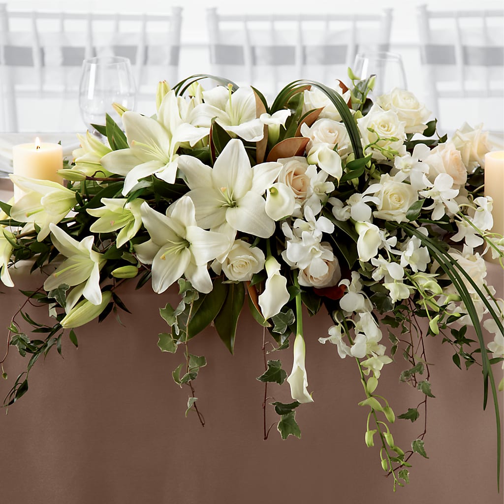White Linen Arrangement – What A Flowers, Lawrenceville GA