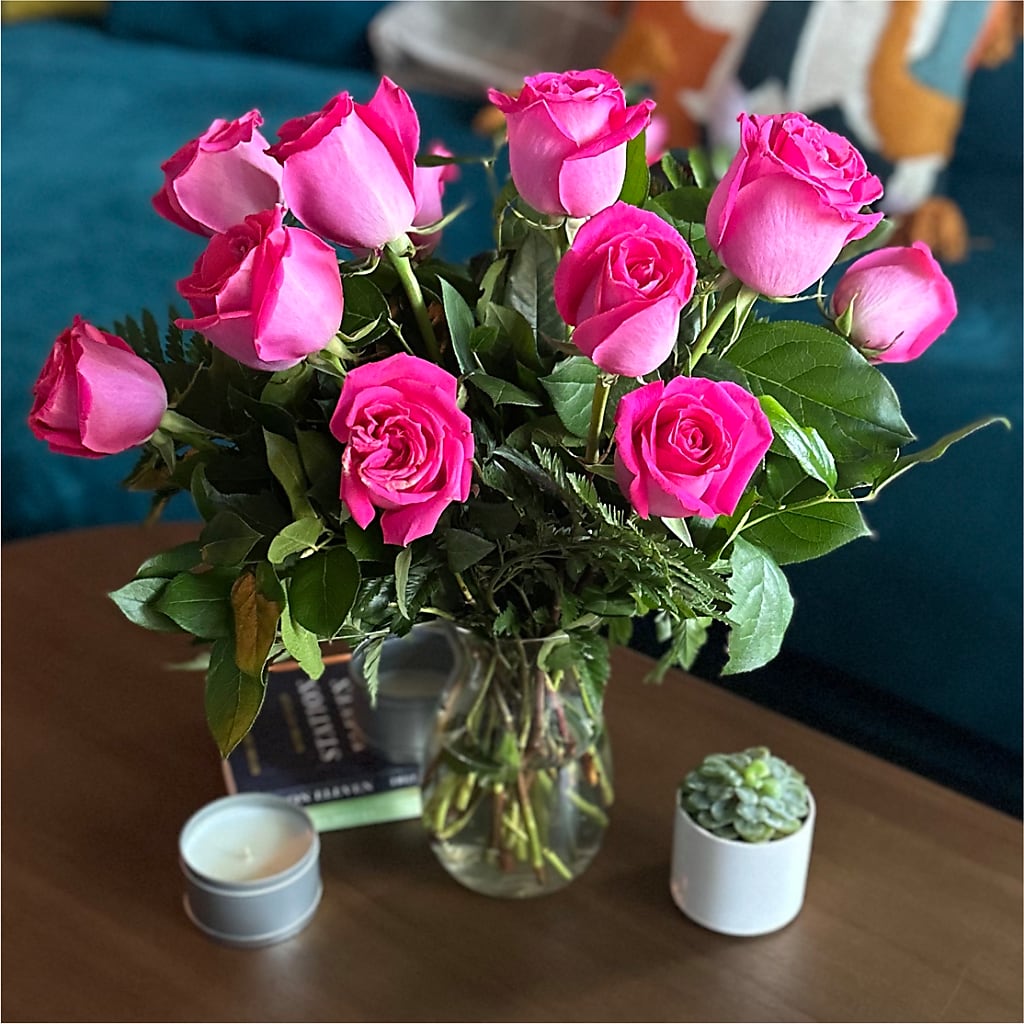 Long Stem Pink Rose Bouquet –  What A Flowers, Lawrenceville GA