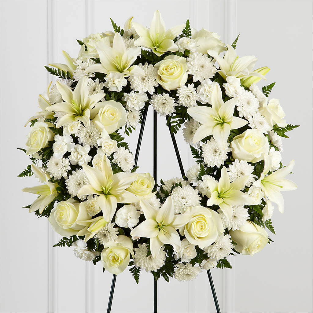 Treasured Tribute Wreath –  What A Flowers, Lawrenceville GA