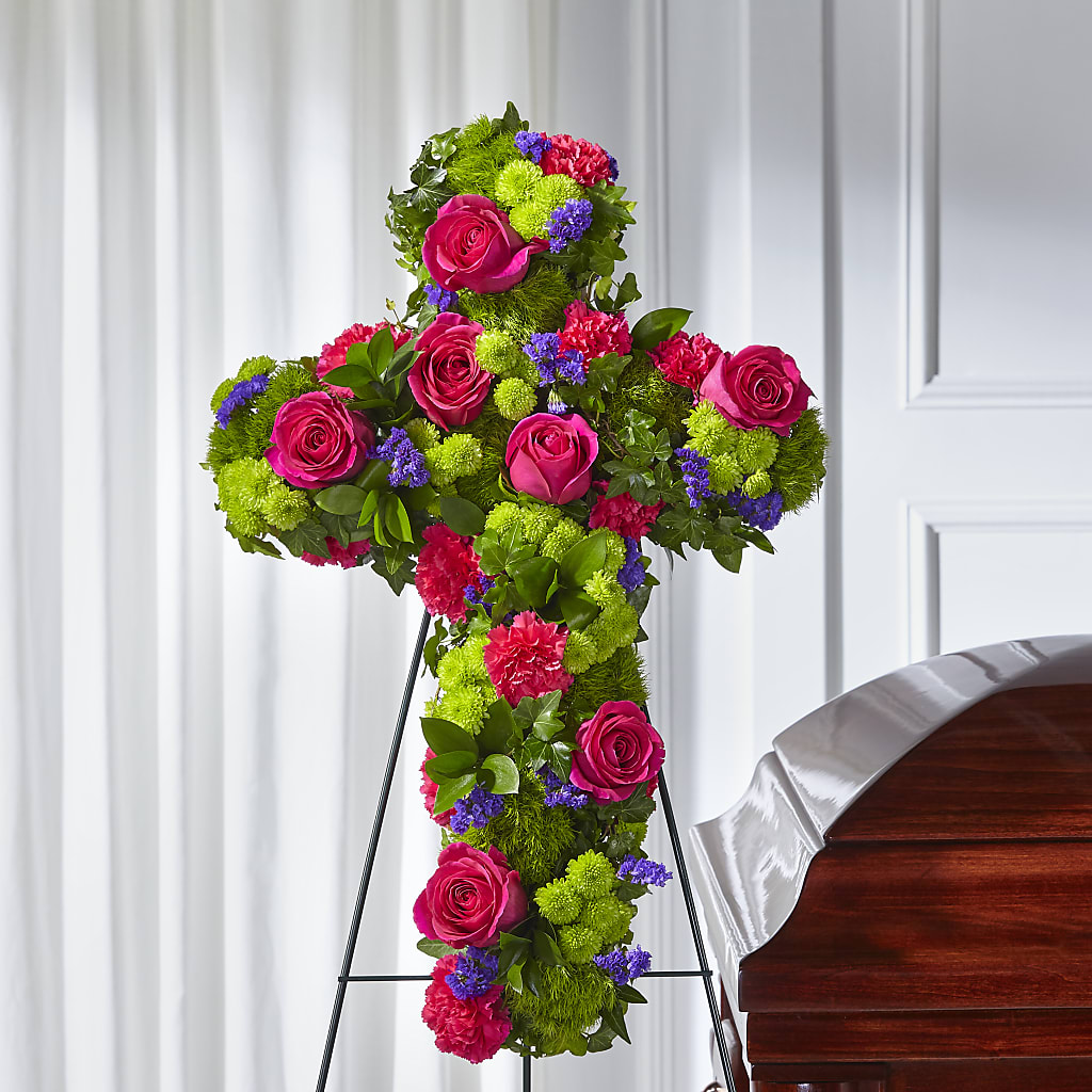 Tribute Rose Floral Cross –  What A Flowers, Lawrenceville GA
