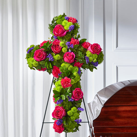 Tribute Rose Floral Cross –  What A Flowers, Lawrenceville GA
