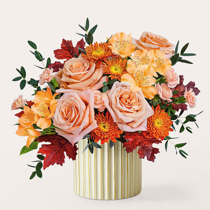 Spiced Latte Bouquet with Ivory Vase –  What A Flowers, Lawrenceville GA