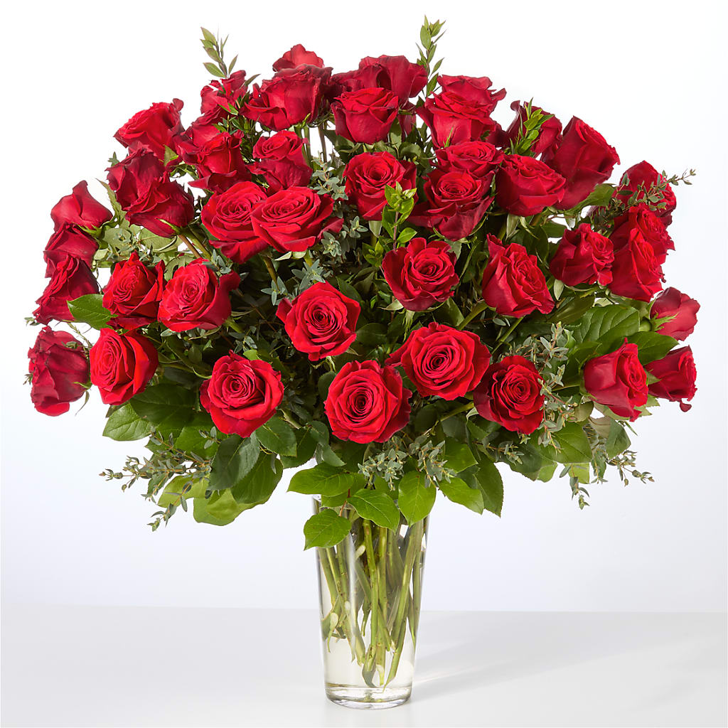 Forever Yours Fifty Stem Red Rose Bouquet –  What A Flowers, Lawrenceville GA